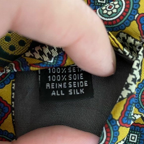 Men's Gold Il David by Florence Silk Patterned Tie - Picture 9 of 9